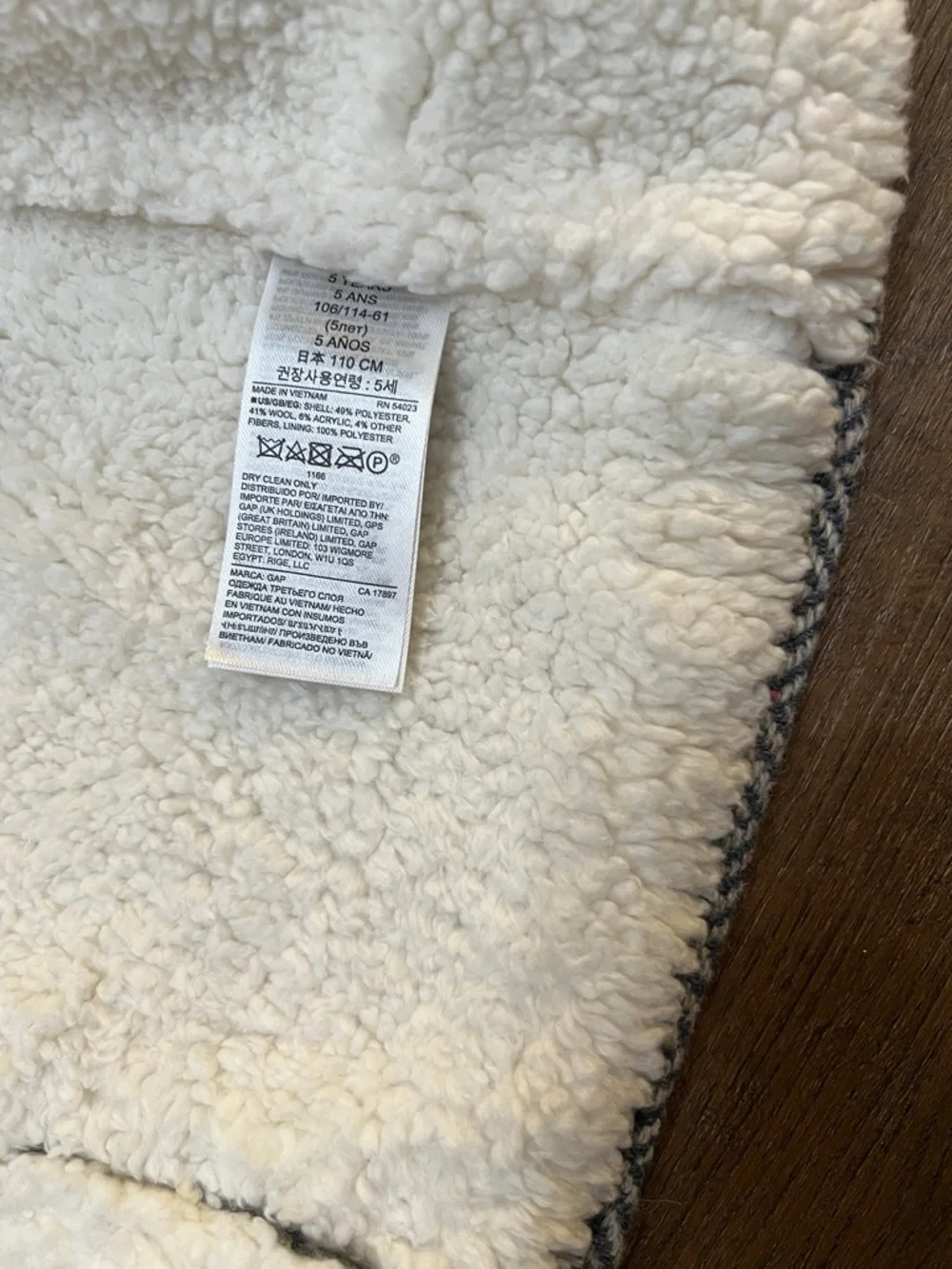 GAP Kids Herringbone Gray‎ Wool-Blend Peacoat